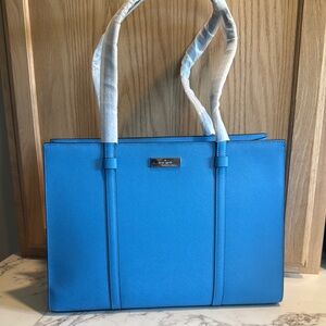 Kate Spade Blue Structured Tote Bag